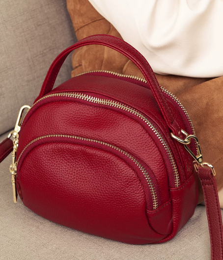 Women's Genuine Leather Small Bag (2026 New Style): Top-Grain Cowhide Multi-Compartment Handbag / Stylish Shoulder & Crossbody Bag