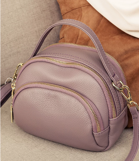 Women's Genuine Leather Small Bag (2026 New Style): Top-Grain Cowhide Multi-Compartment Handbag / Stylish Shoulder & Crossbody Bag