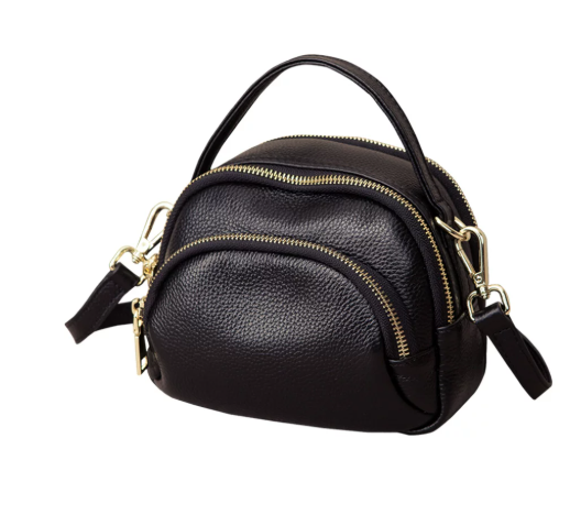 Women's Genuine Leather Small Bag (2026 New Style): Top-Grain Cowhide Multi-Compartment Handbag / Stylish Shoulder & Crossbody Bag